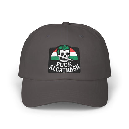 Fuck Alcatrash, FDT, Anti Trump Embroidery Hat. Classic Dad Cap with Skull Design, Casual Hat for Men, Streetwear Accessory, Gift for Dads, Summer Headwear, Inspirational Cap