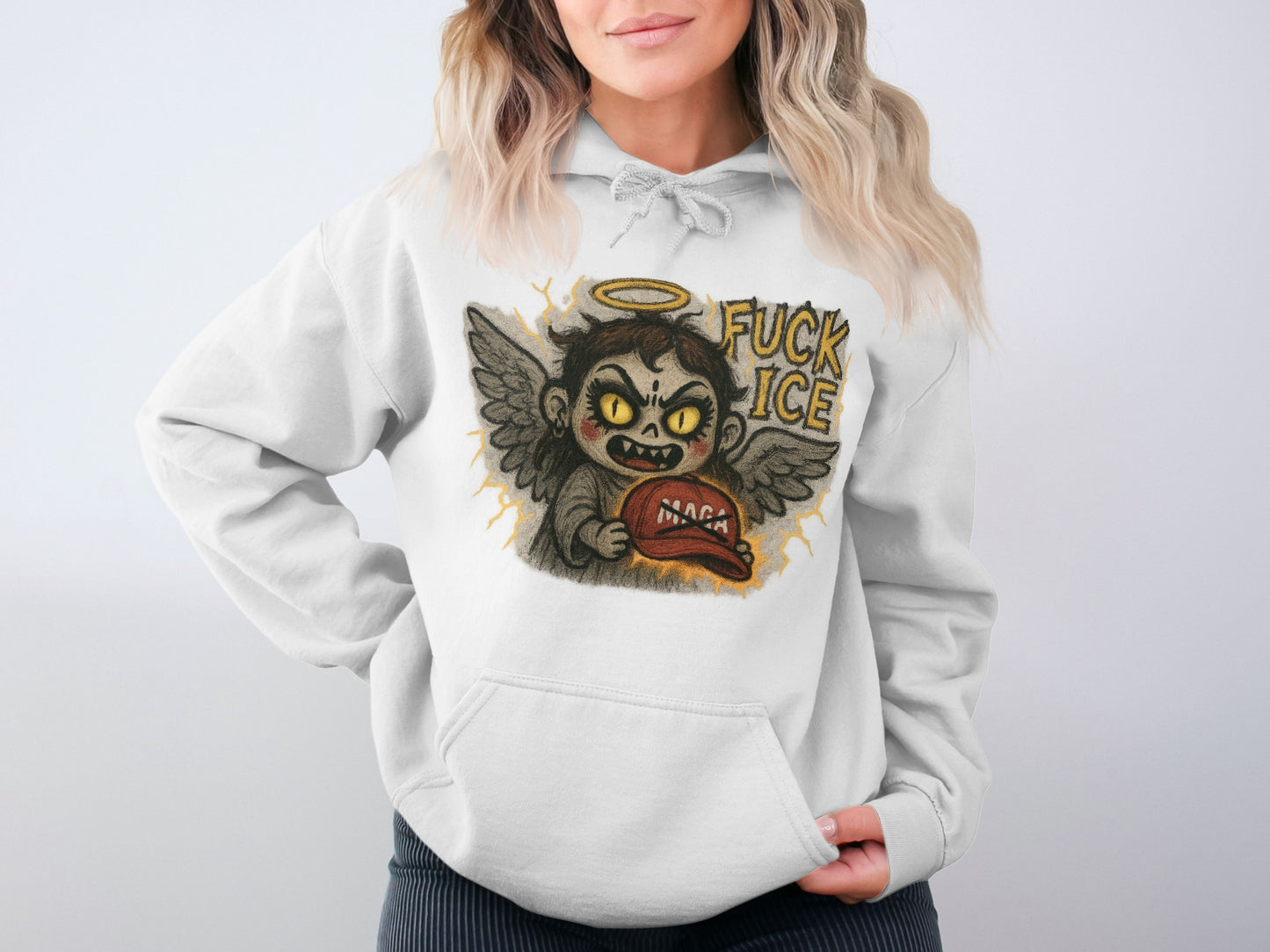 Edgy Angel With Halo Graphic Hoodie product