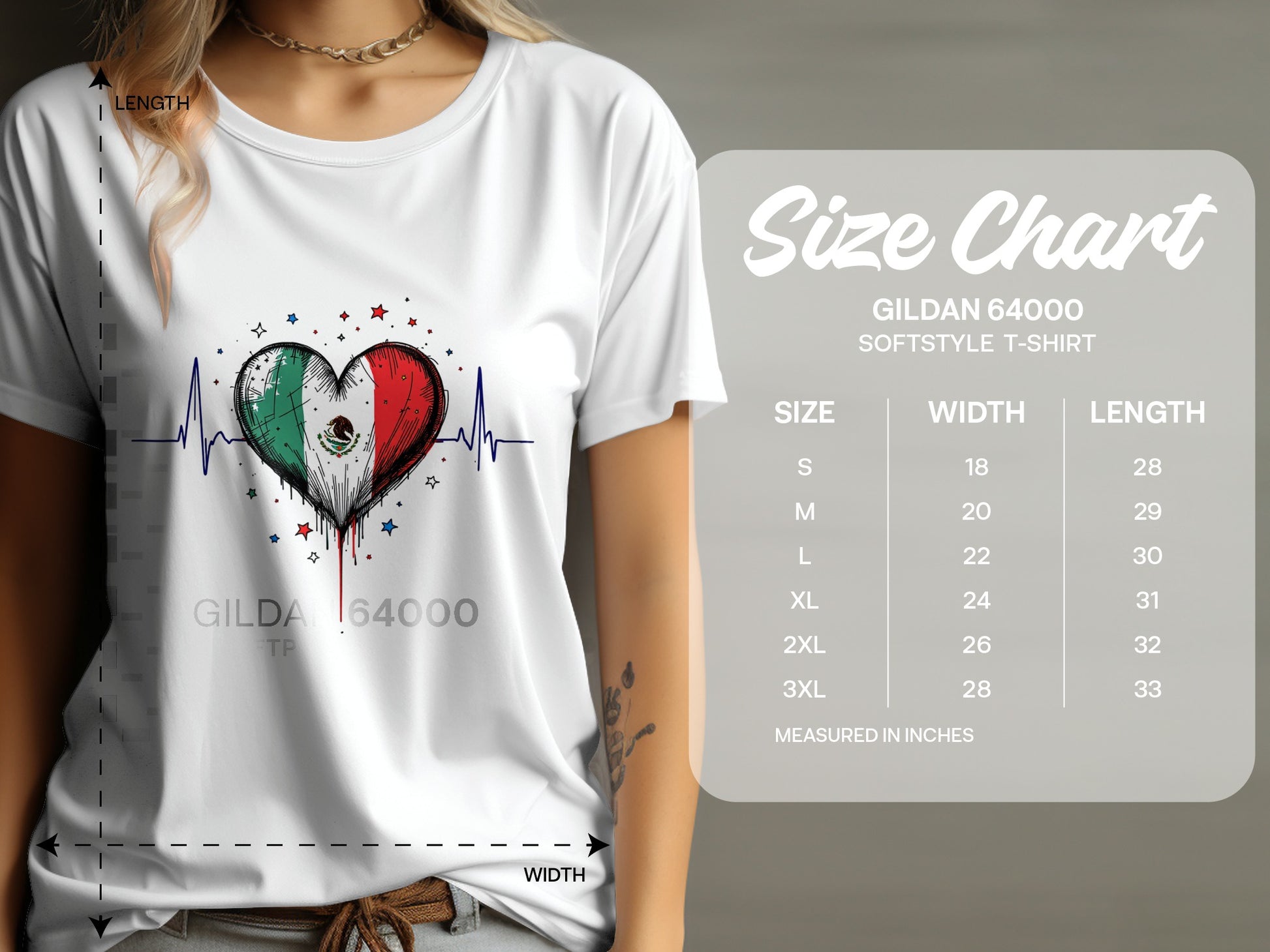 Mexican Flag Heartbeat Design Lover T-Shirt Product