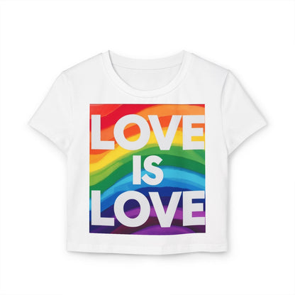 pride baby tee Women's Baby Tee - Love is Love Rainbow Pride T-Shirt