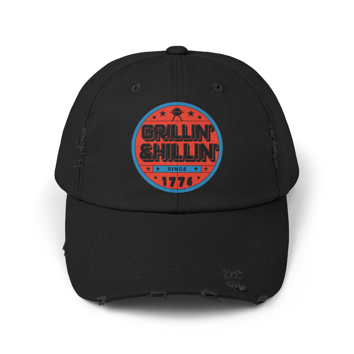 Grillin' Shillin' Unisex Distressed Cap - Casual Outdoor Hat for BBQ Lovers