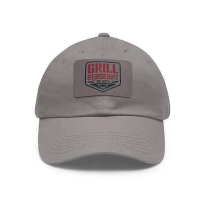 Grill Sergeant Dad Hat with Leather Patch | Perfect Gift for BBQ Enthusiasts