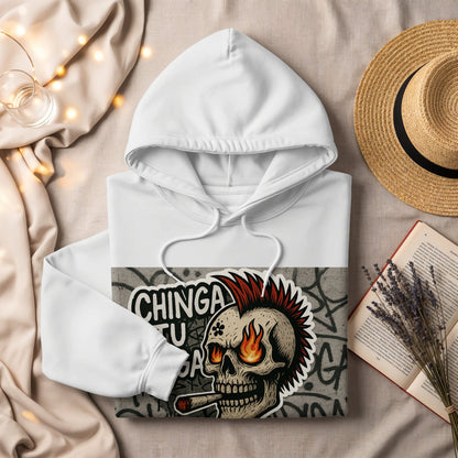 Chinga Tu Madre Burning Skull Design Hoodie product type