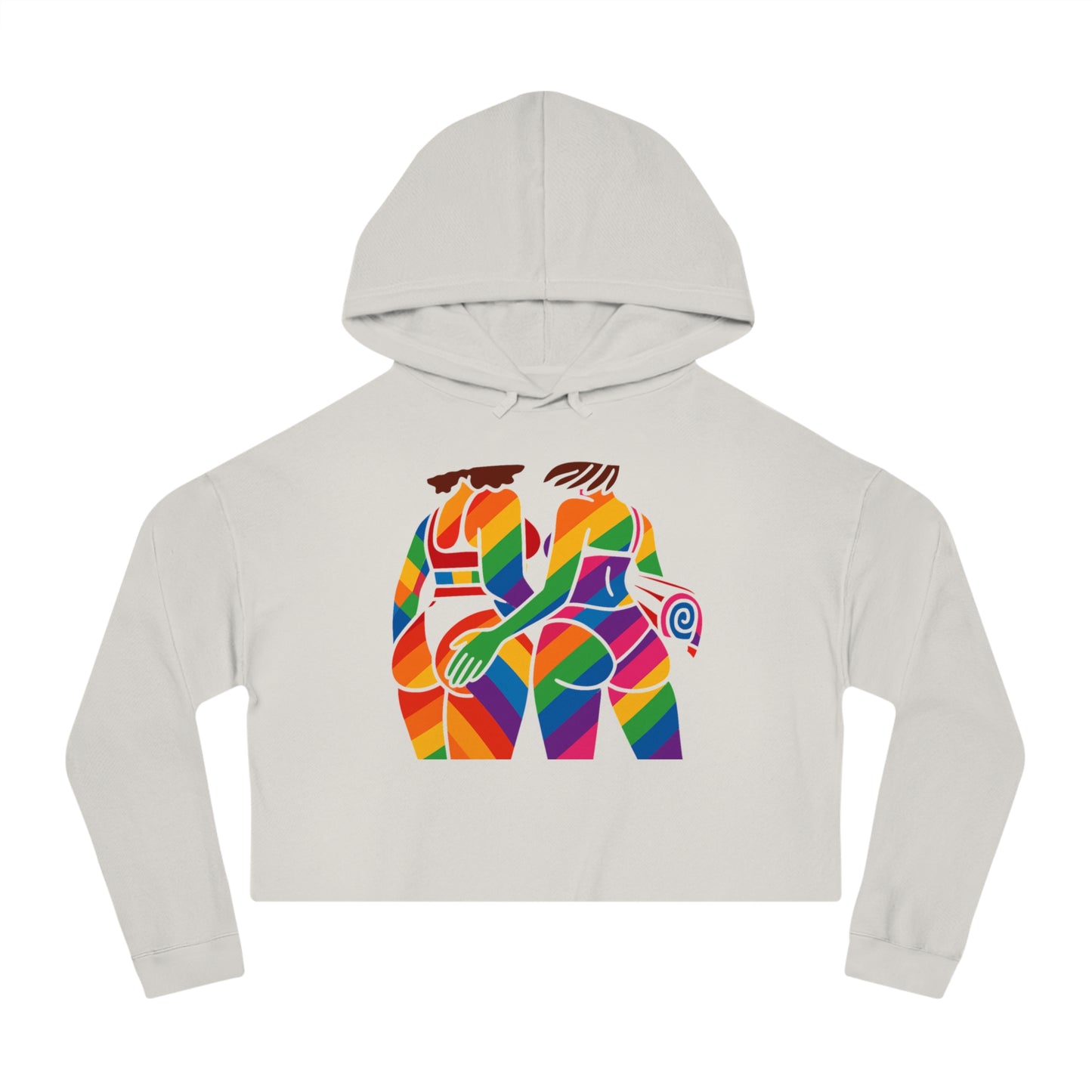 Pride Crop Top Colorful Women’s Cropped Hooded Sweatshirt - Embrace Diversity Design