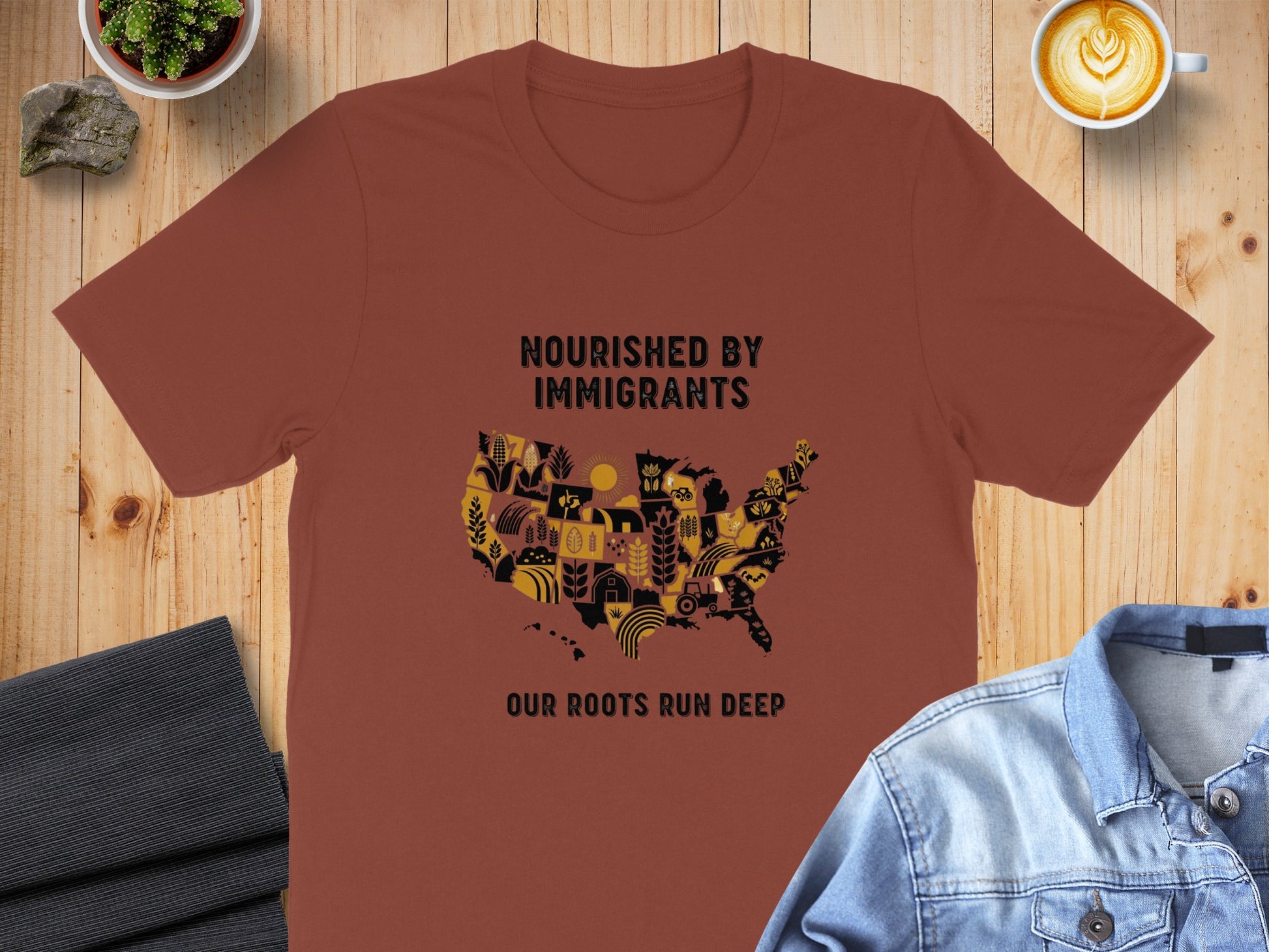 Nourished by Immigrants Our Roots Run Deep shirt