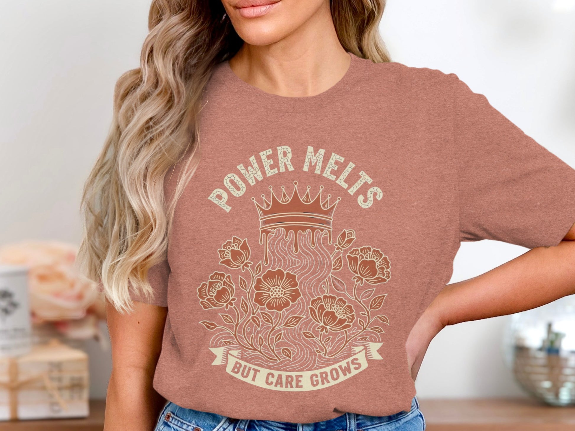Power Melts But Care Grows Graphic Tee Shirt product type