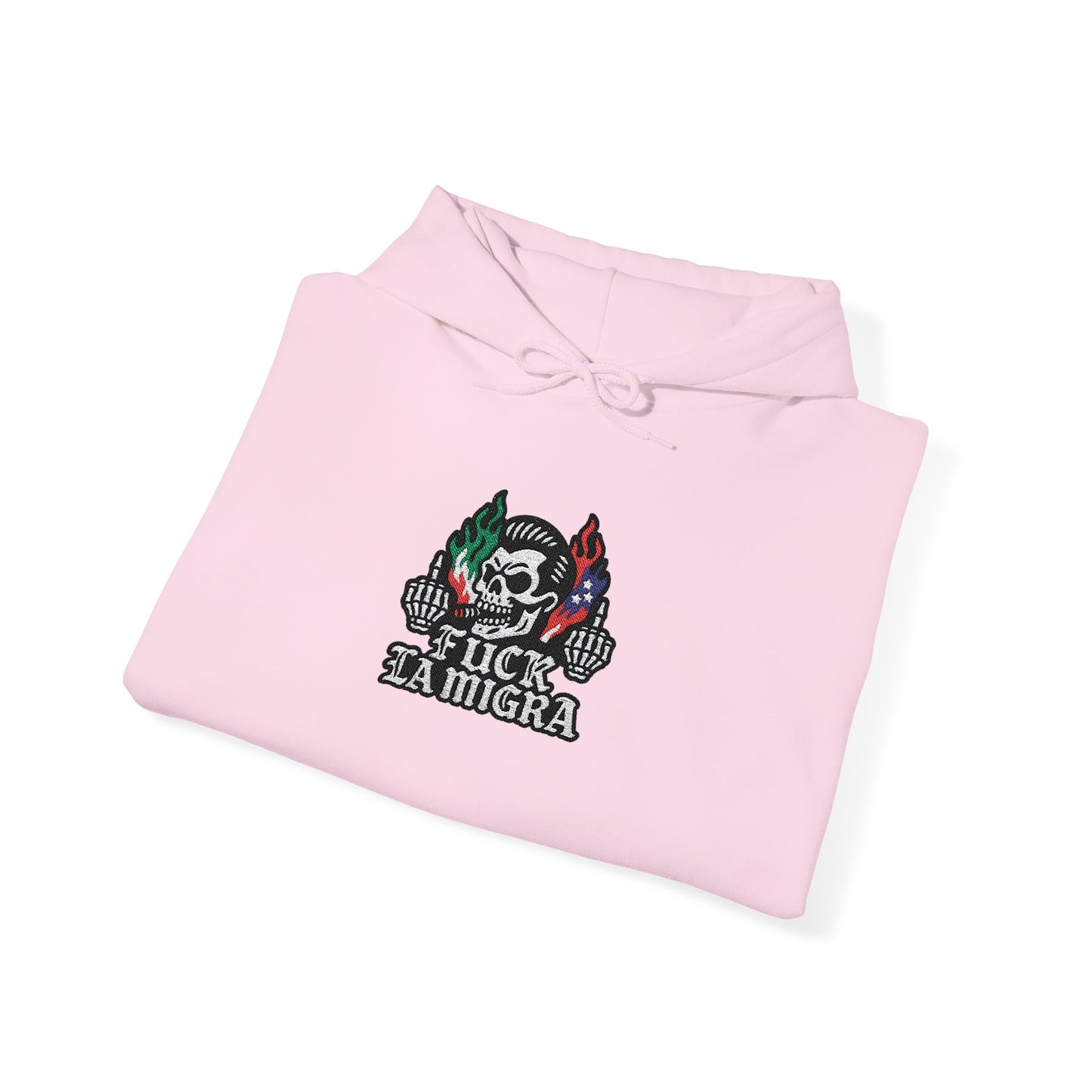 Fuck La Migra Embroidery Hoodie Anto Trump Hoodie Unisex Heavy Blend™ Hooded Sweatshirt