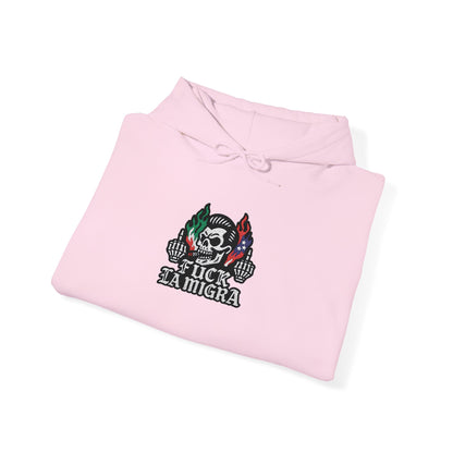 Fuck La Migra Embroidery Hoodie Anto Trump Hoodie Unisex Heavy Blend™ Hooded Sweatshirt