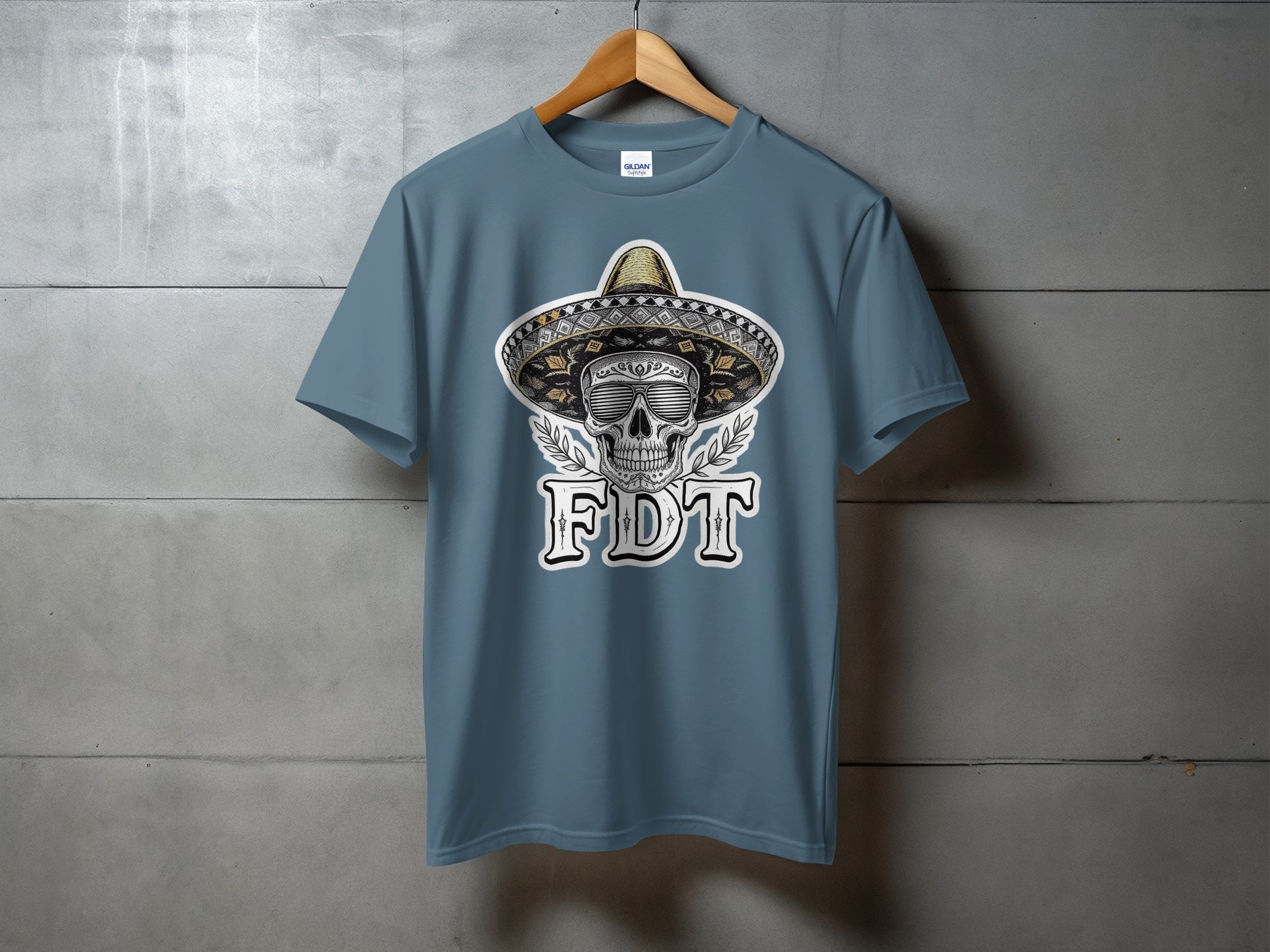 Stylish Skull with Sombrero Graphic T-Shirt product