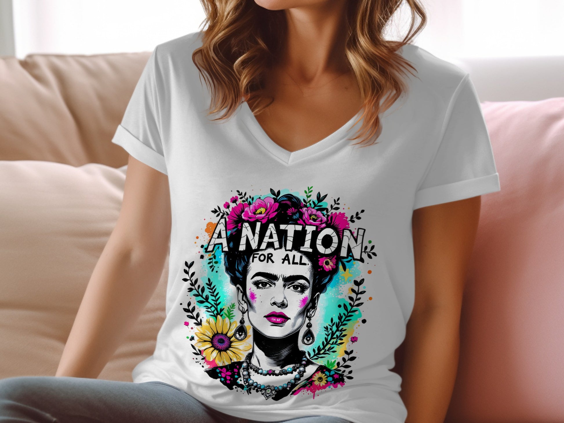 A Nation for All Floral Art Women's T-Shirt