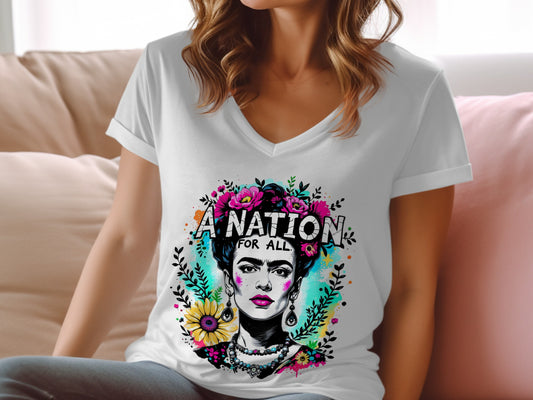 A Nation for All Floral Art Women's T-Shirt