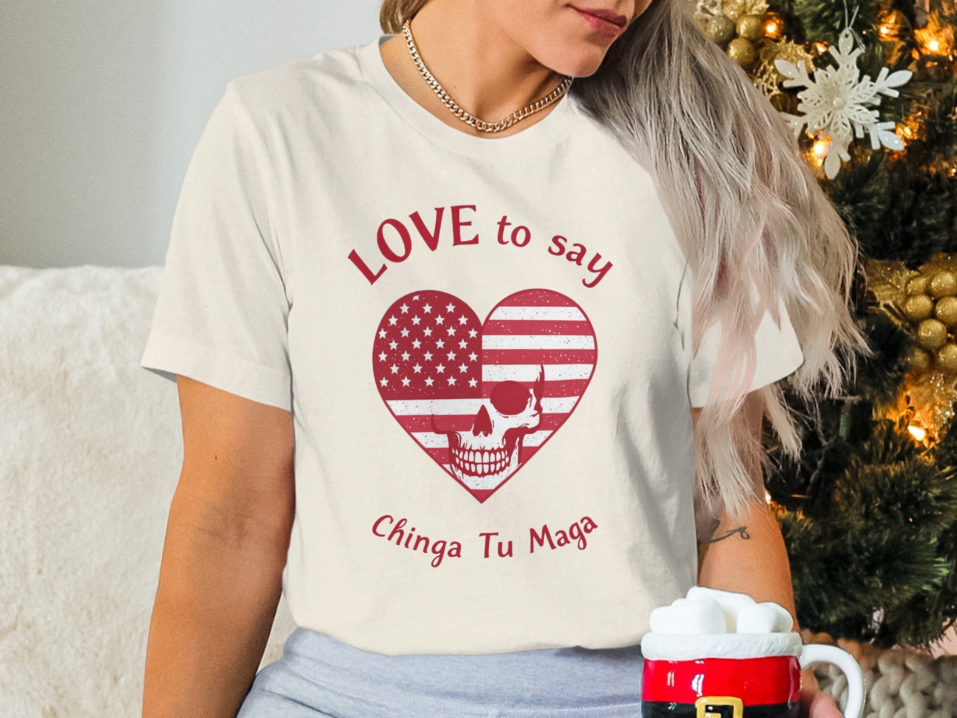Love to Say Chinga Tu Maga Heart Design Shirt