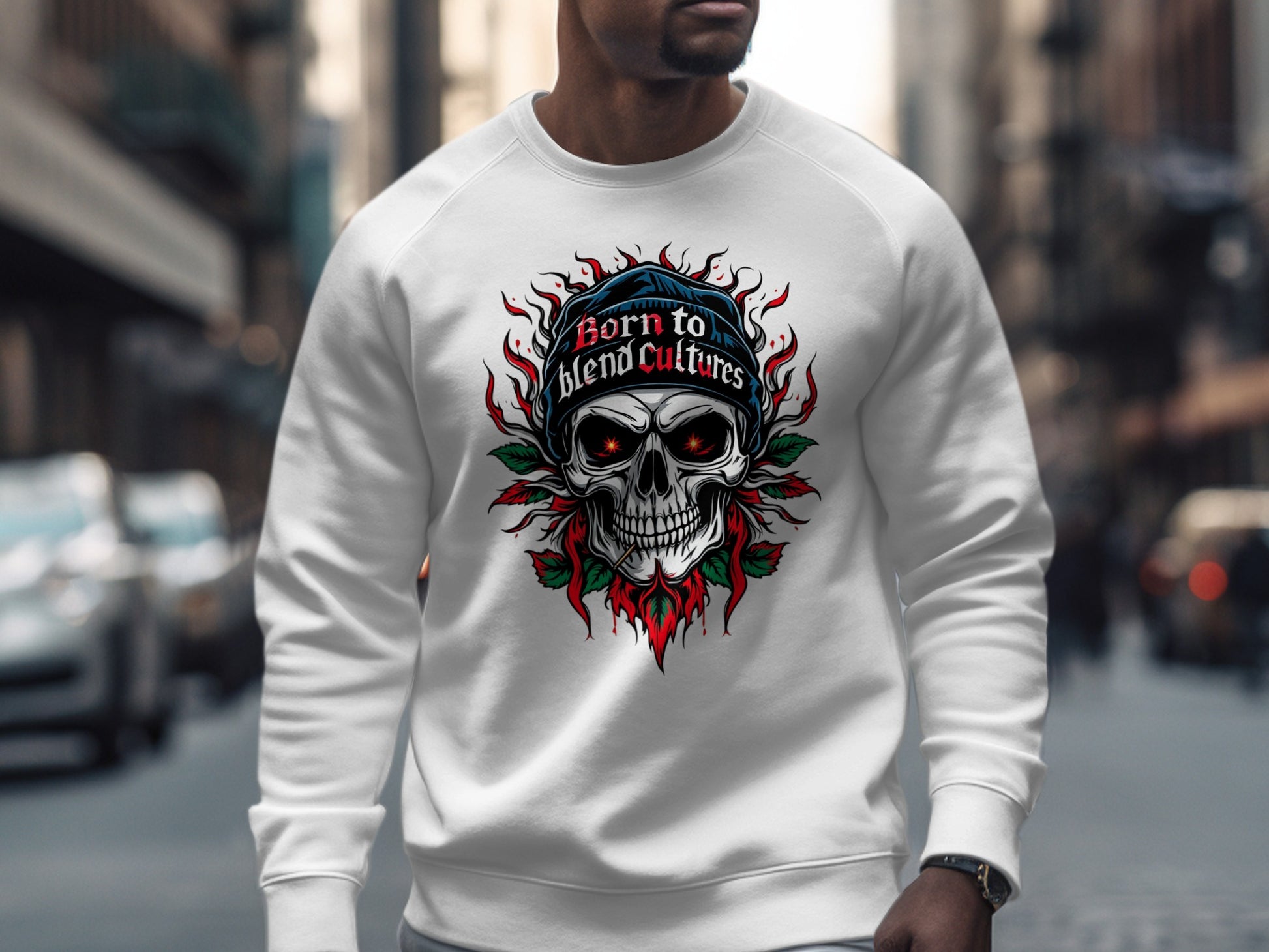Born to Blend Cultures Skull Sweatshirt product