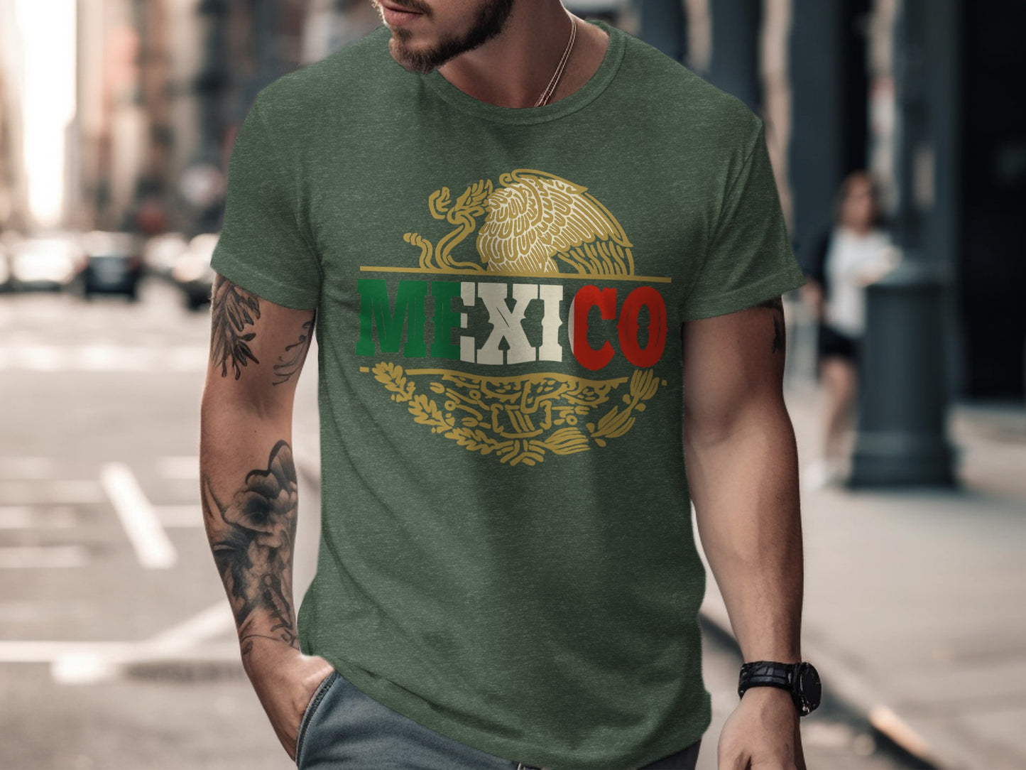 Cool Mexico Theme Green T-shirt Graphic Print product type