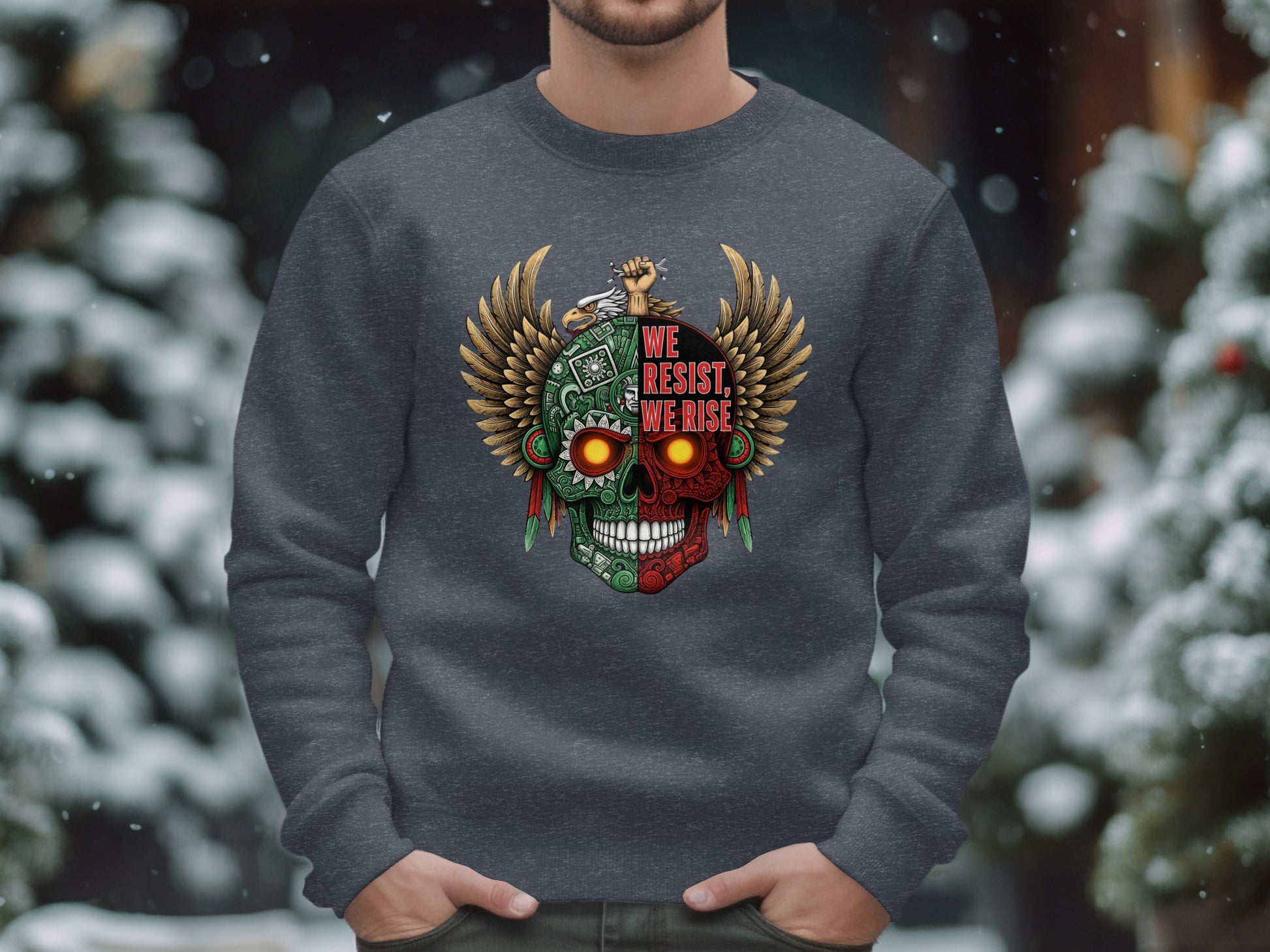 We Resist We Rise Skull Wings Graphic Sweatshirt product
