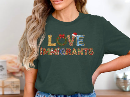 Love Immigrants Graphic Tee Heartfelt Statement