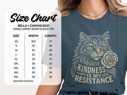 Kindness Is My Resistance Cat Unisex Jersey Short Sleeve Tee
