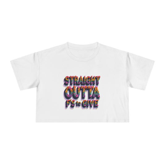 Pride Crop tee Women’s Crop Tee - ‘Straight Outta Fs to Give’ Graphic Tee