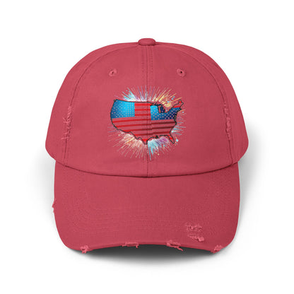 Unisex Distressed Cap with Texas Flag Design - Perfect for Festivals and Casual Outings