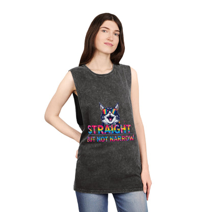Straight But Not Narrow Unisex Stonewash Tank Top - Pride Apparel