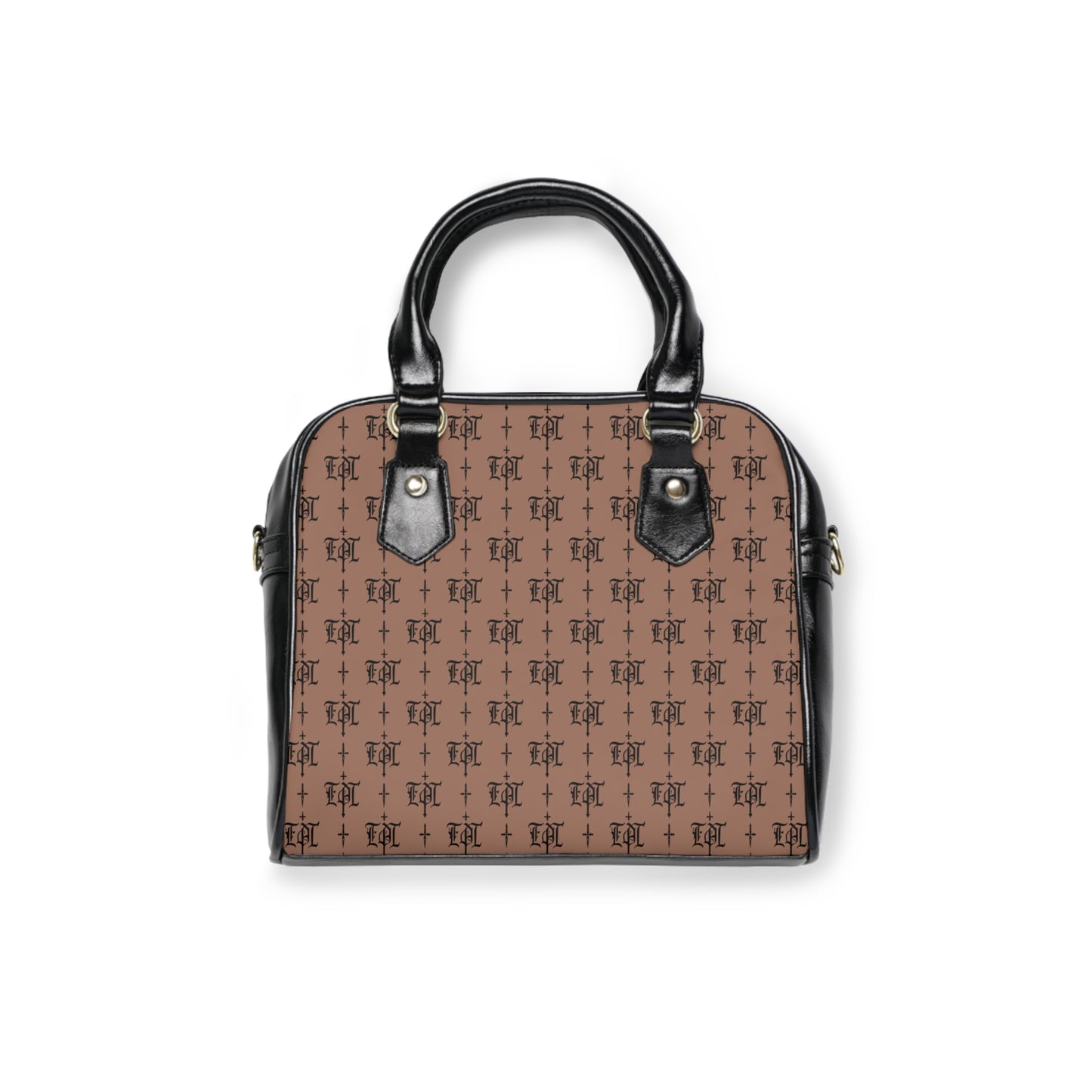 FDT Brown Purse Woke Anti Trump Liberal Purse |Monogram Grey Shoulder Handbag — Elegant Patterned Satchel Purse