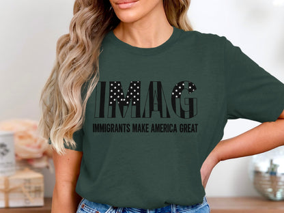 Immigrants Make America Great Starry Letters Shirt product