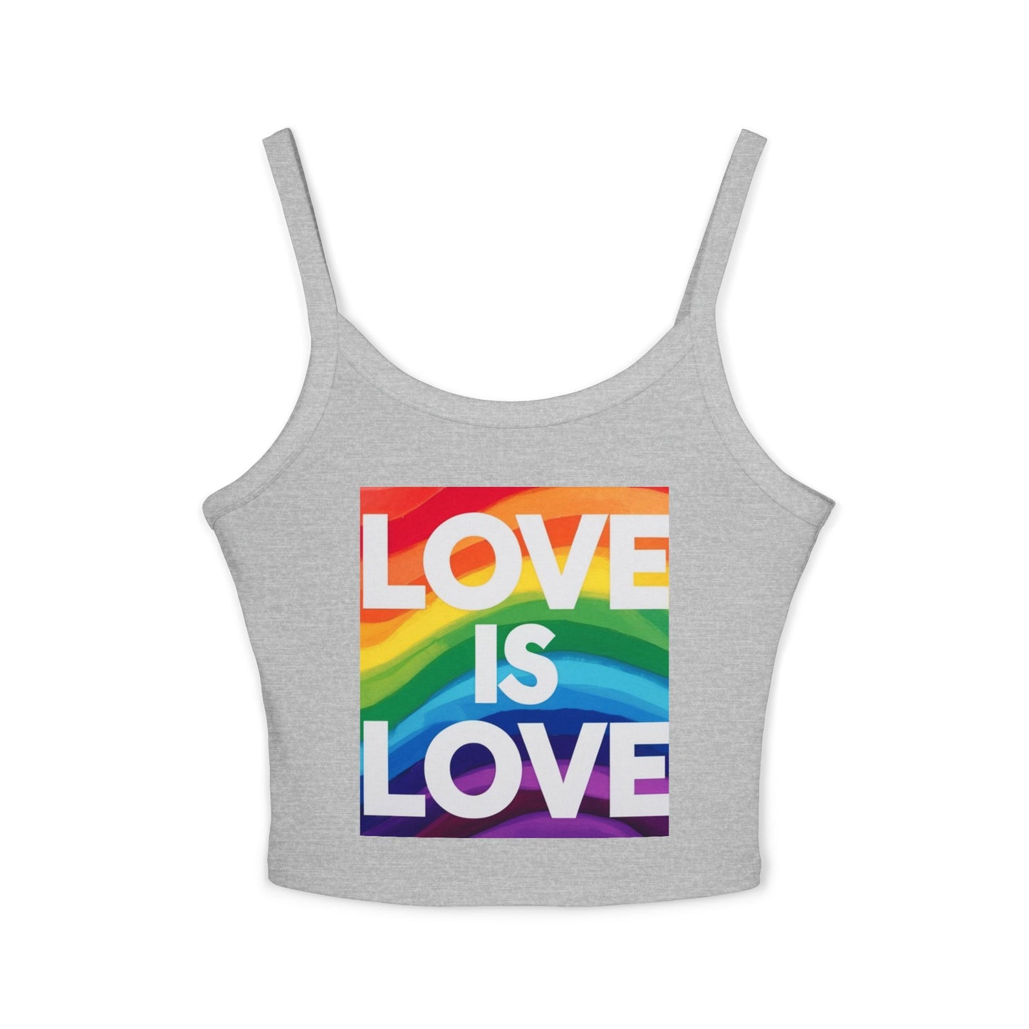 Pride tank top Rainbow Love Is Love Spaghetti Strap Tank Top