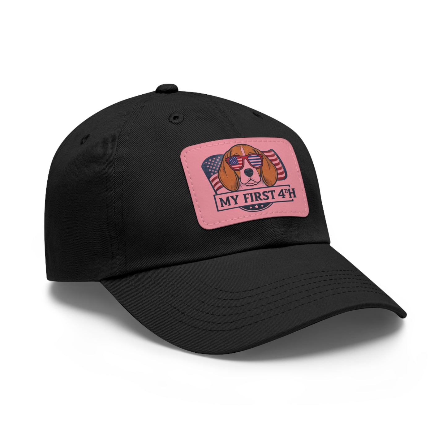 4th of July Dad Hat with Leather Patch (Rectangle)