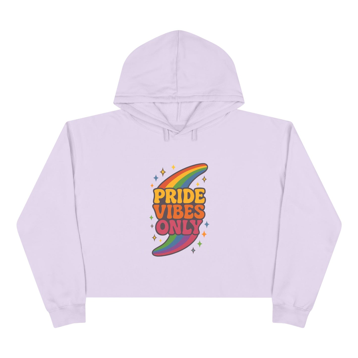 Pride Vibes Only Crop Hoodie, LGBTQ+ Apparel, Festival Wear, Casual Streetwear, Summer Fashion, Everyday Comfort