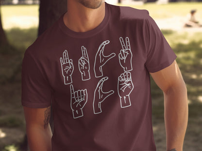 American Sign Language Gestures Graphic Shirt