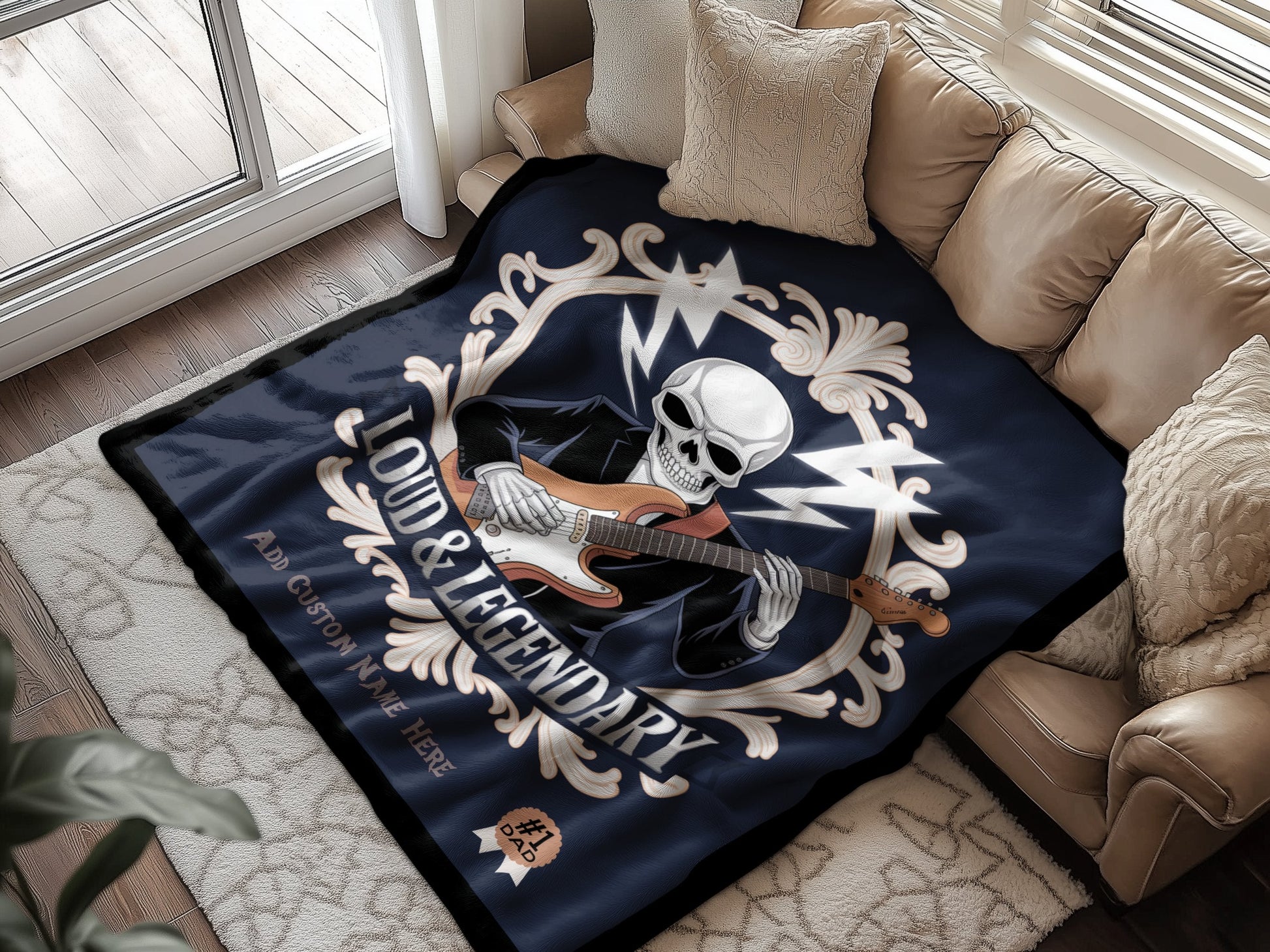 Loud and Legendary Skeleton Print Blanket product