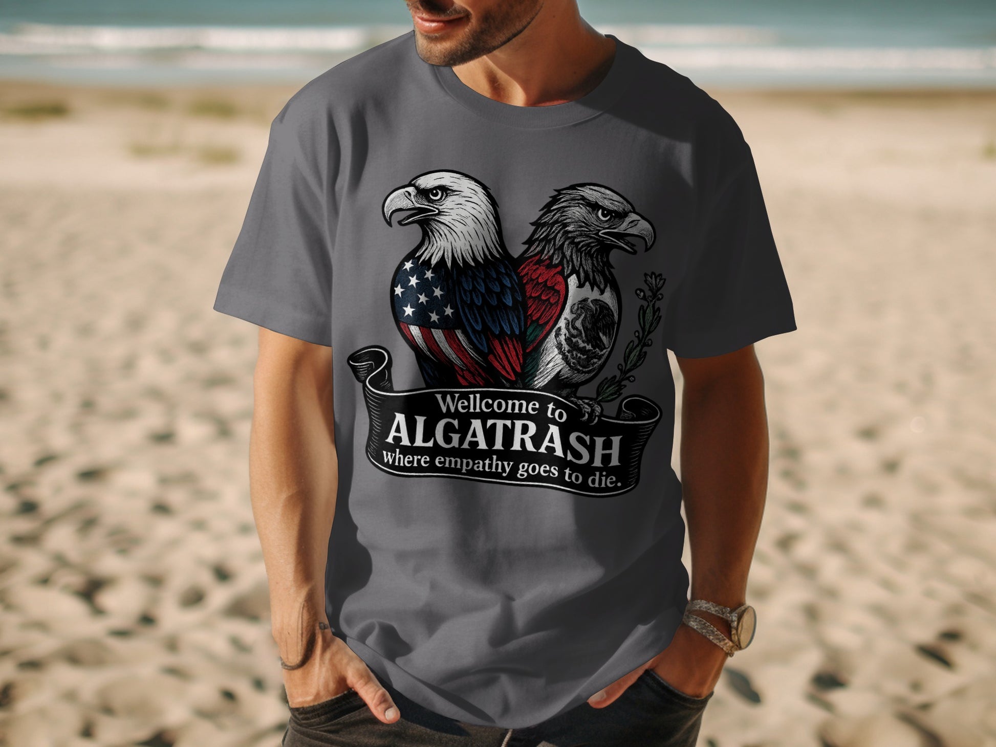 Welcome to AlgaTrash Eagle Graphic Tee Shirt product