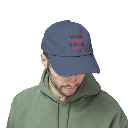 Firework Watching Cap - Unisex Distressed Hat for Celebrations