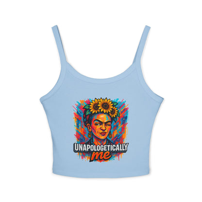 Unapologetically Me Women's Spaghetti Strap Tank Top - Boho Chic, Summer Essential, Gift for Artists, Festival Wear, Colorful Statement Top