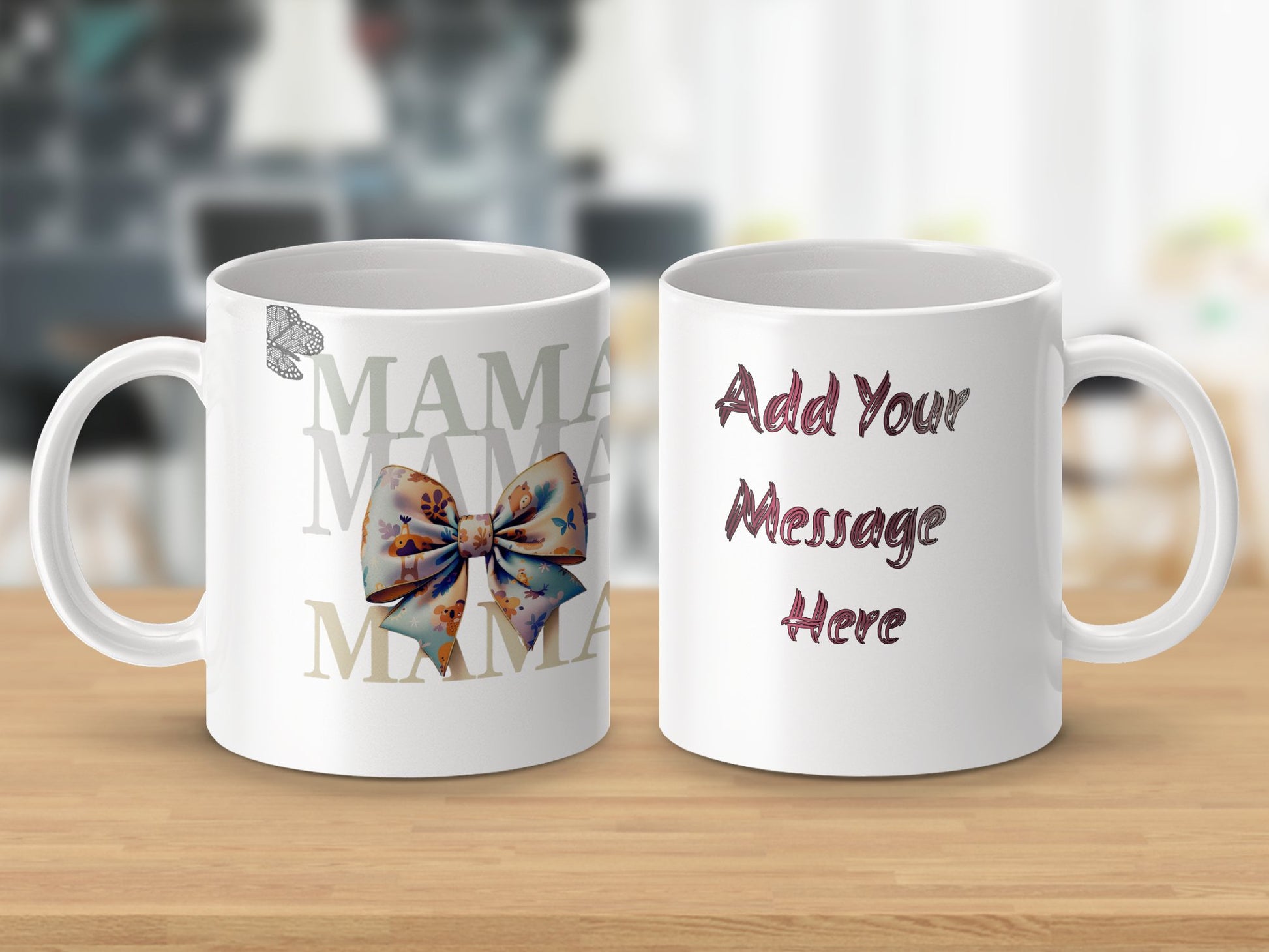 Customizable Mama Bow and Message Graphic Mug product