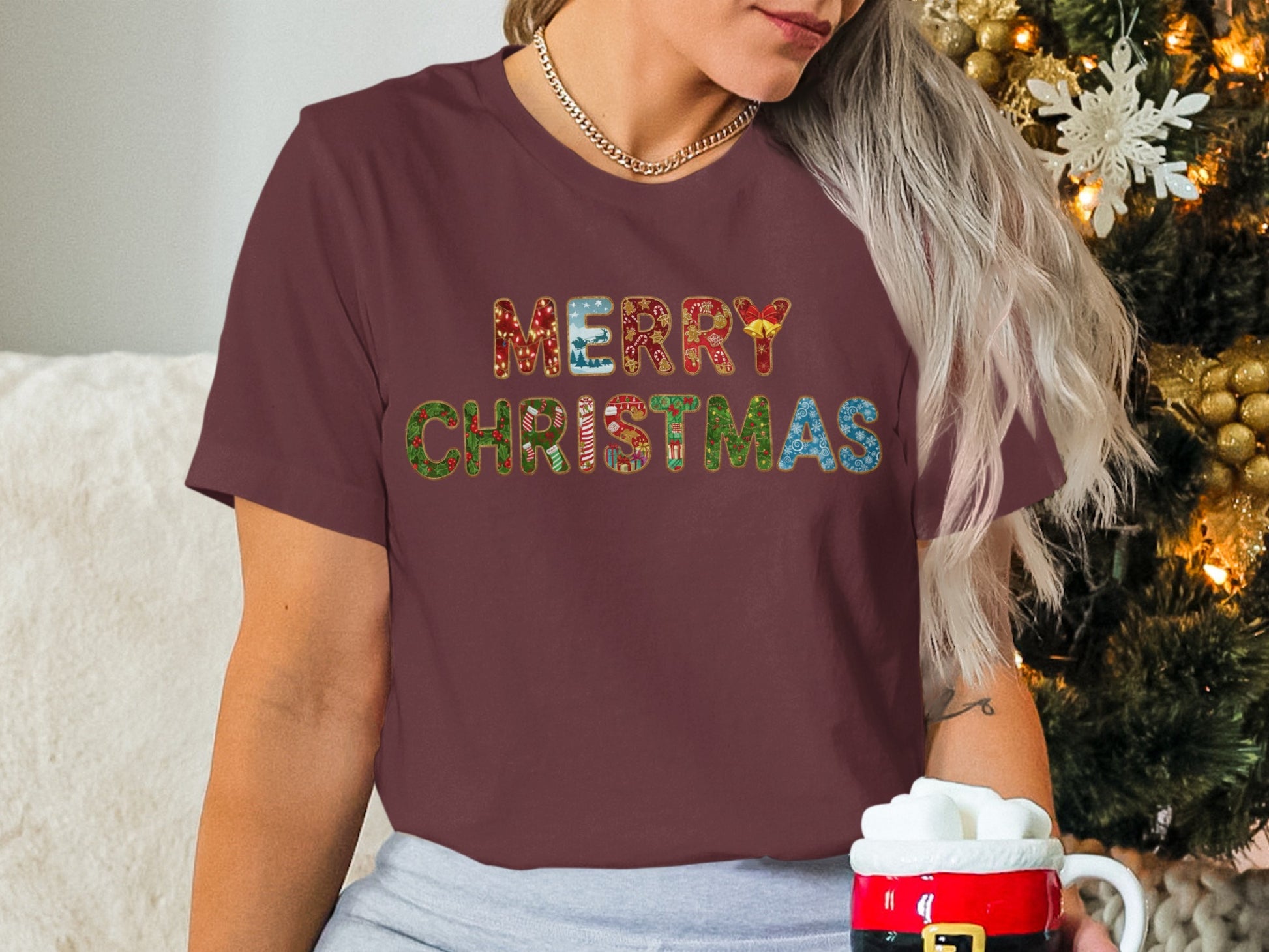 Festive Merry Christmas Graphic Tee for Holiday Season