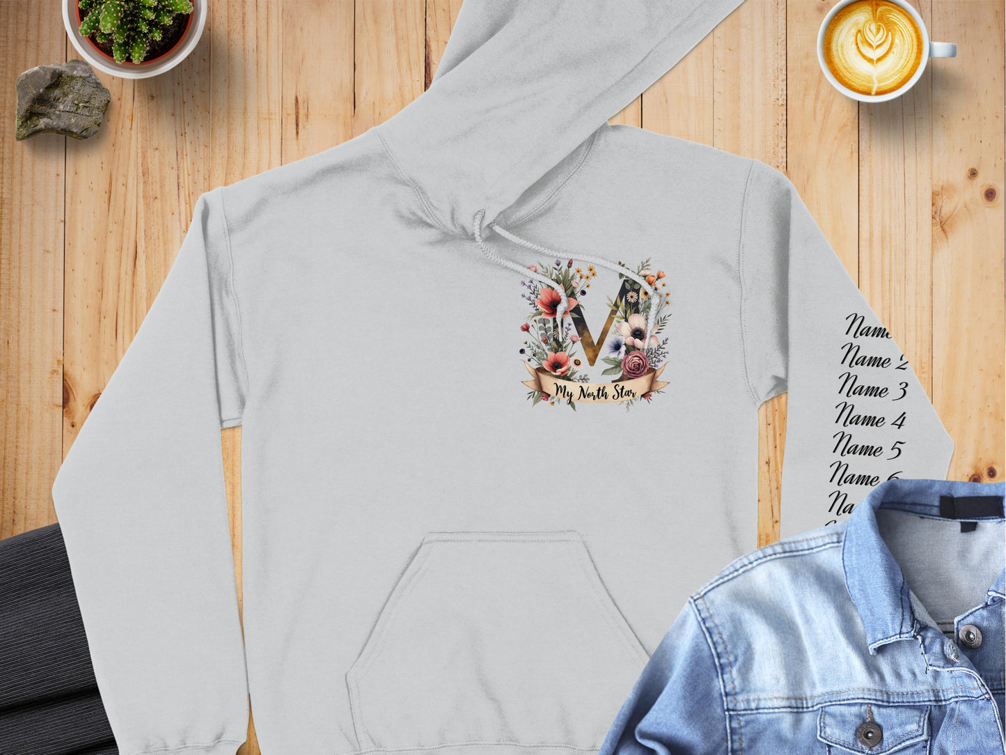 Custom Floral Initial Design Family Names Hooded product
