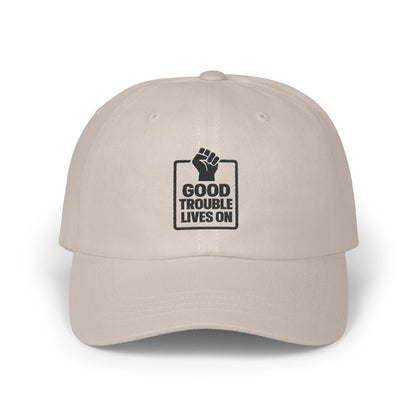 Good Trouble Lives On Embroidered Beige Cap product