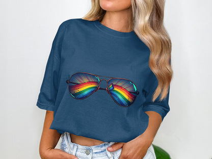 Rainbow Sunglasses Graphic Unisex Comfortable T-shirt product type