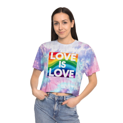 Pride corp tee Rainbow Love Tie-Dye Crop Tee for Women