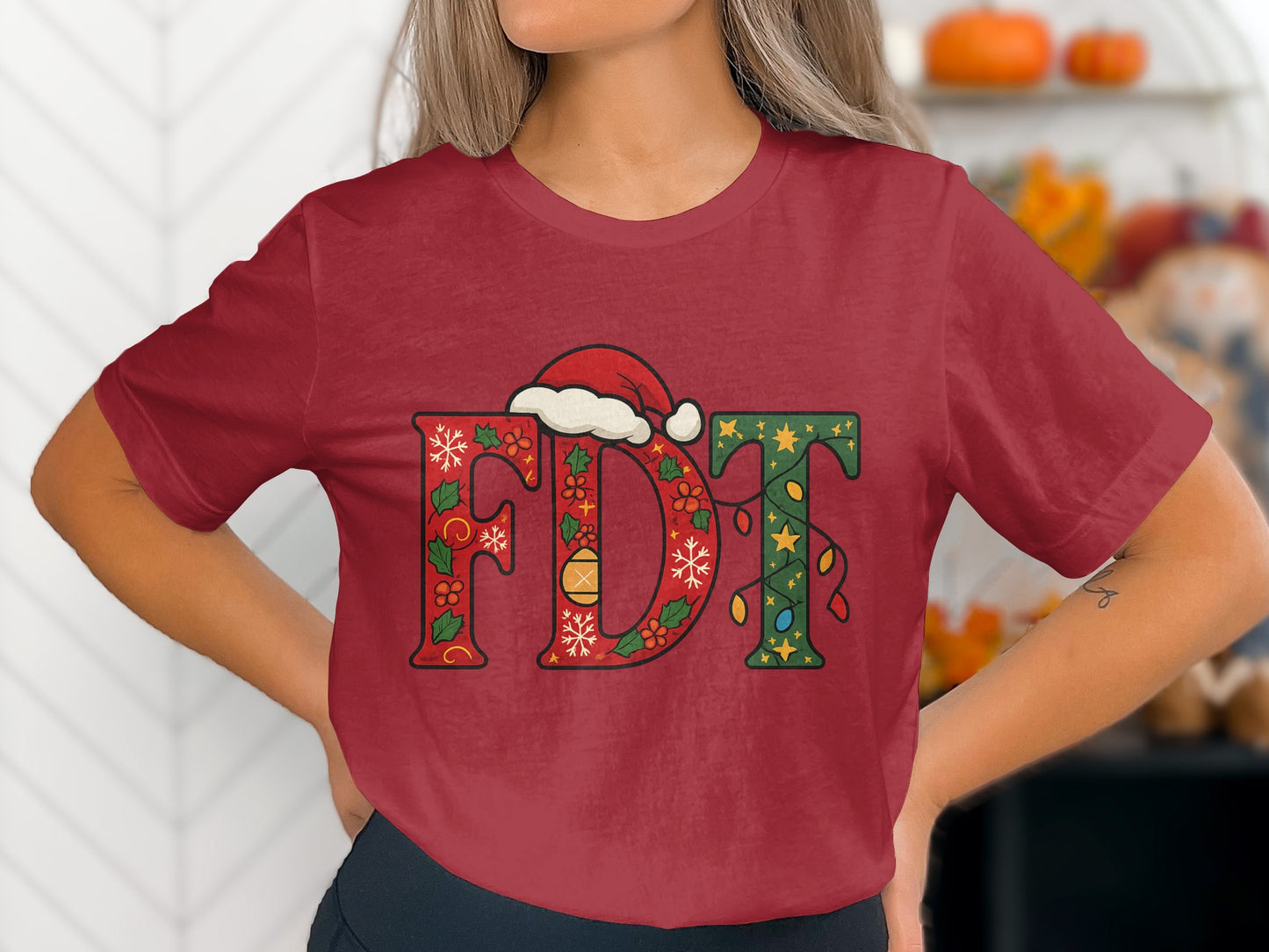 Christmas Theme FDT Santa Hat T-Shirt