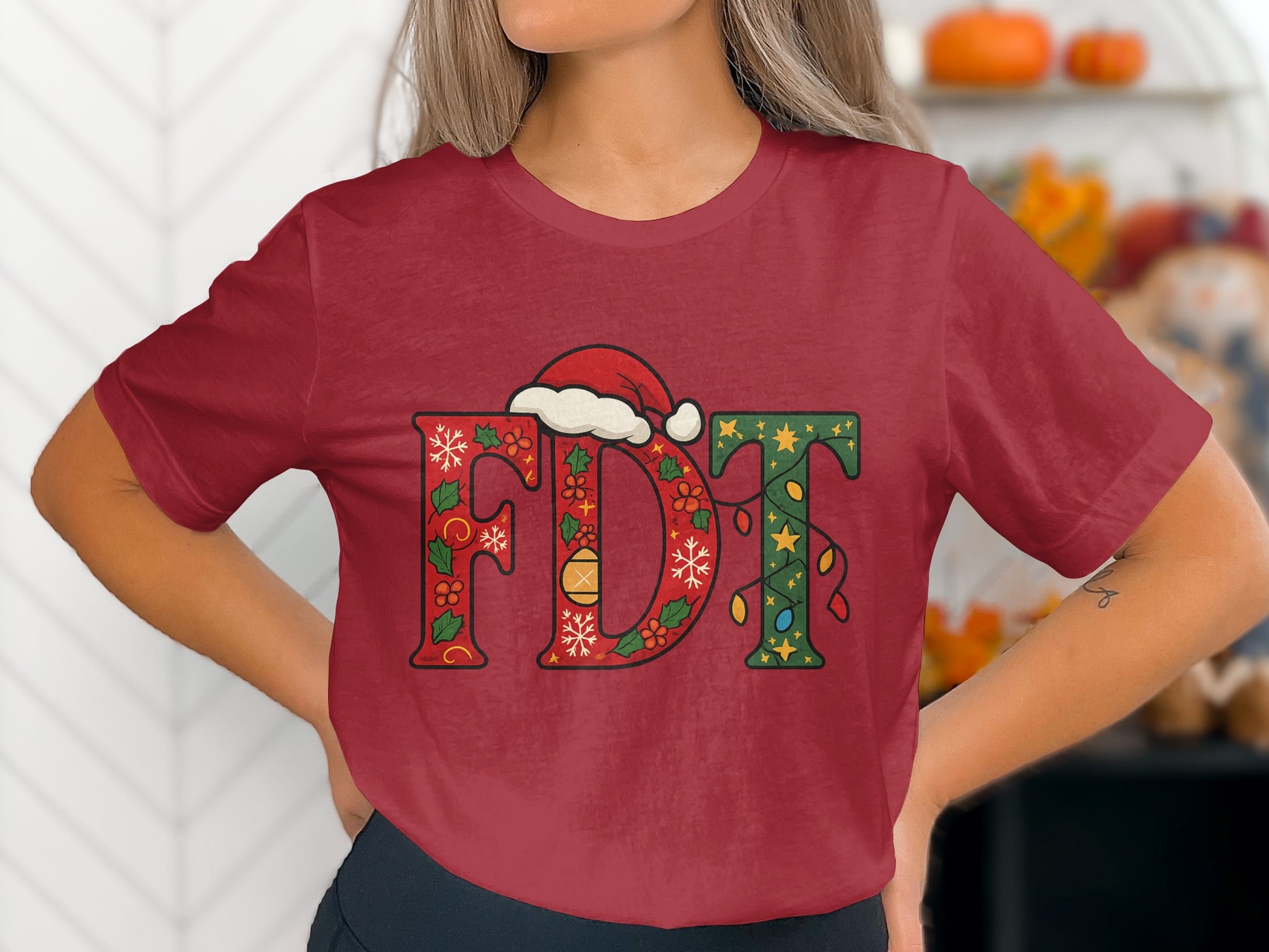 Christmas Theme FDT Santa Hat T-Shirt