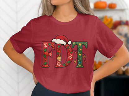 Christmas Theme FDT Santa Hat T-Shirt