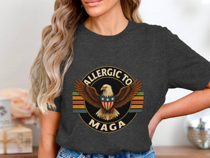 Allergic To MAGA Graphic Printed T-Shirt product type