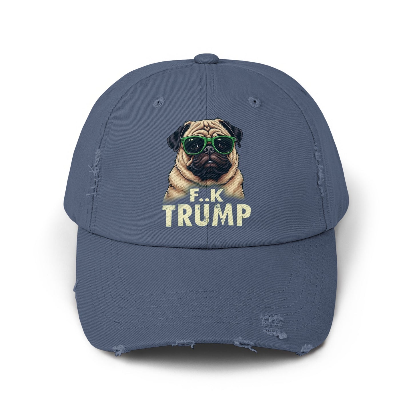 Pug Wearing Sunglasses F*ck Trump Embroidered Cap product