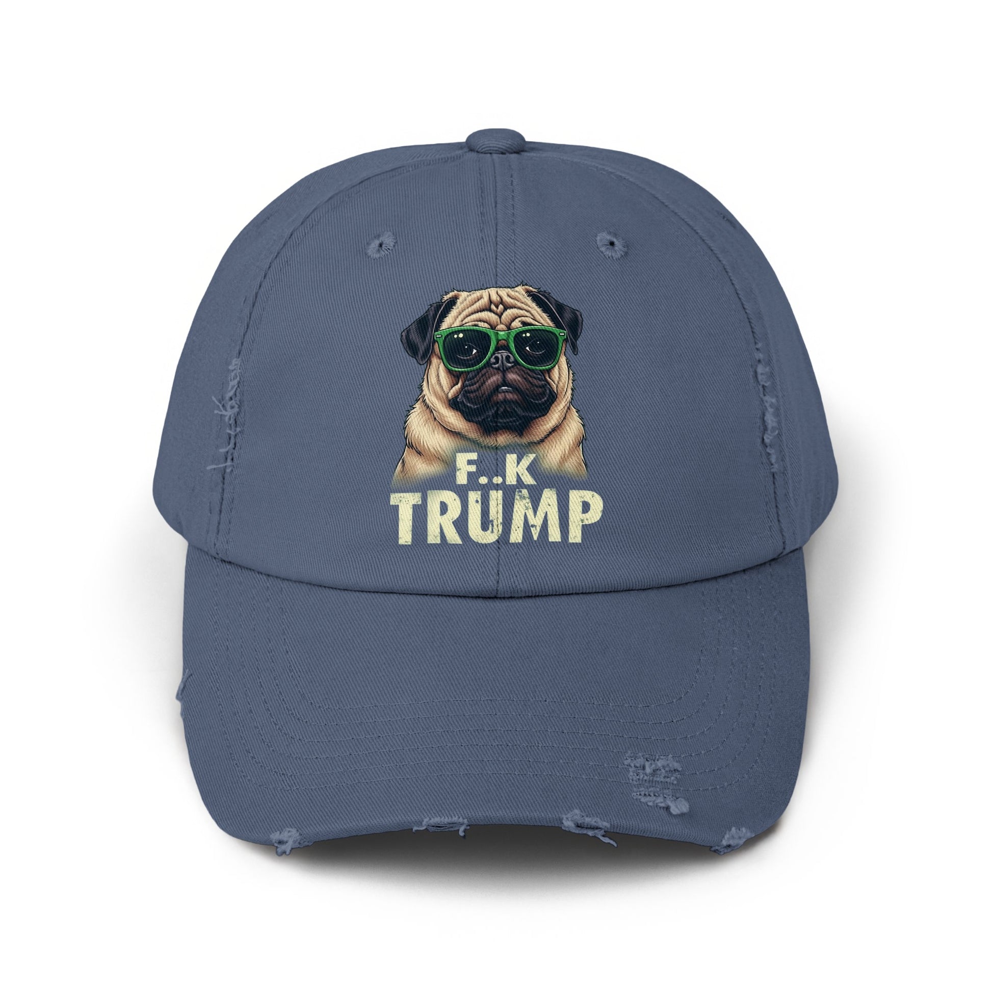 Pug Wearing Sunglasses F*ck Trump Embroidered Cap product