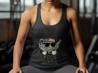 Bold Statement Fuck MAGA Racerback Tank Top product