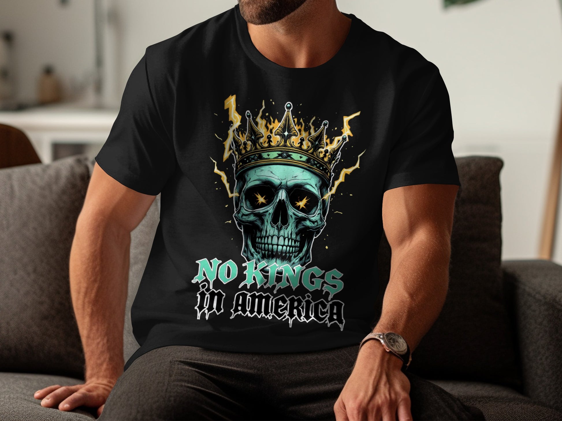 No Kings in America Skull Graphic T-shirt product type