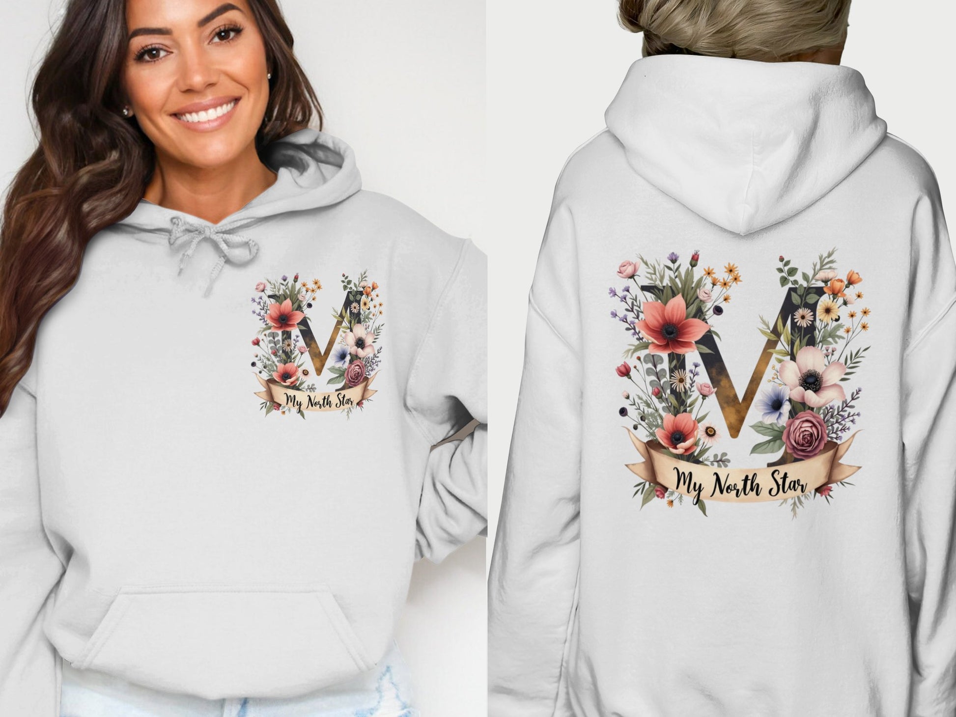 My North Star Floral Design Hoodie product type
