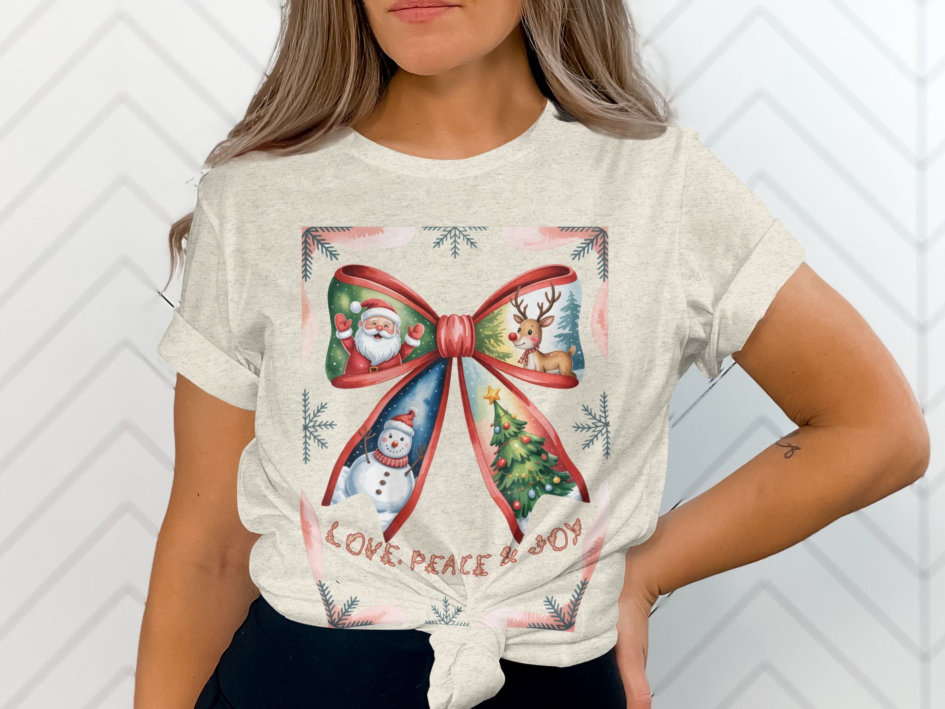 Love Peace and Joy Christmas Graphic Tee
